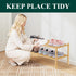 2-Tier, Closet, Smiry Bamboo Shoe Rack Stackable Wooden Shoe Organizer for Entryway & Free Standing Wood Shoe Storage