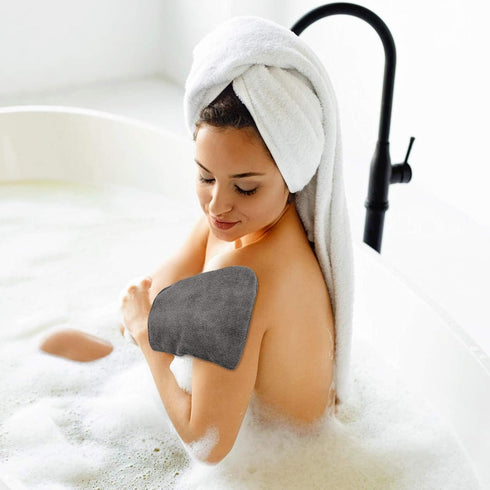 PHOGARY 10 Pack 68 inch Microfiber Body Wash Mitts, Soft Face Mitten, Bath Spa Cloth, Reusable Makeup Remover Mitt
