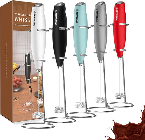 Double Whisk Milk Frother Handheld Electric Mixer, Egg Beater, Foam Maker for Coffee, Latte, Cappuccino