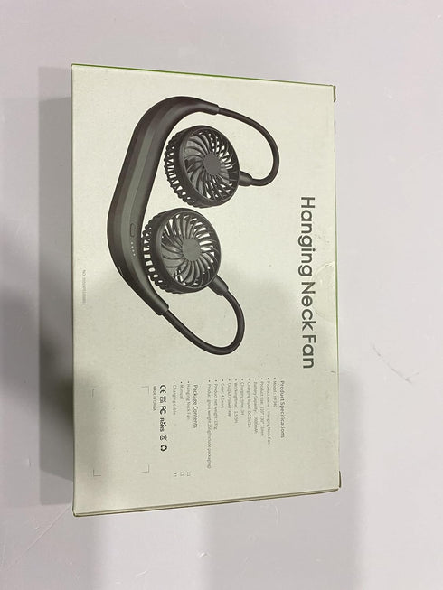 AMACOOL Neck Fan - Battery Operated Neckband Fan, Hands-Free Wearable Personal Fan for Hot Flashes, Travel (Black)