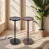 Small Round Martini Table | Solid Acacia Wood Pedestal Side Table