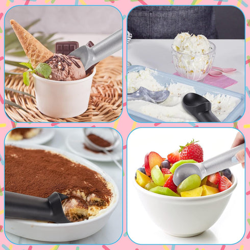 8 7 Inch Frozen Gejoy Pcs Ice Cream Scoop Nonstick Anti Freeze Ice Cream Scooper Aluminum Design Dessert Spoon