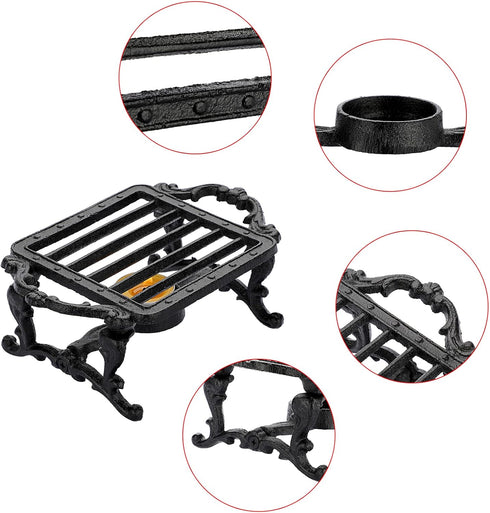 Sumnacon Cast Iron Tea Pot Warmer with Tealight Candle Holder, Sturdy Stand for Office Party or Desk