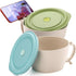 SOUJOY 2 Pack Noodle Bowl with Lid, 40 OZ Large Microwave Wheat Straw Soup Bowl with Phone Holder