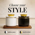 Countertop Counter Butter Crock with Lid for Black and Gold Ceramic French Butter Dish for Soft Butter, Airtight Water