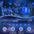 26FT 12+1 Bulbs, LAMPHOME Blue LED Outdoor String Lights, Patio Lights with Shatterproof Edison UL Waterproof