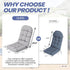 50x20x4 Inch, Crestlive Products Adirondack Chair Cushion, Outdoor Rocking Chair Cushion Water Resistant High Back