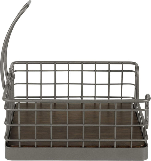 Spectrum Madison Weighted Napkin Holder - Industrial Gray Dispenser & Décor for Kitchen, Dining Room, Outdoor