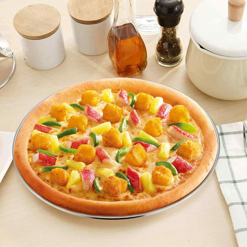 TeamFar 10 Inch Pizza Pan - Stainless Steel Pizza Tray for Oven Baking, Set of 2, Non Toxic & Dishwasher Safe