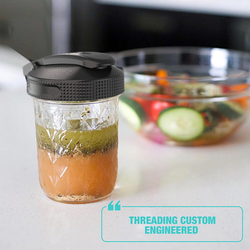 Masontops Multi Top - 2PK Wide Mouth Mason Jar Lids with Pour Spout and Flip Cap, Jar Not Included