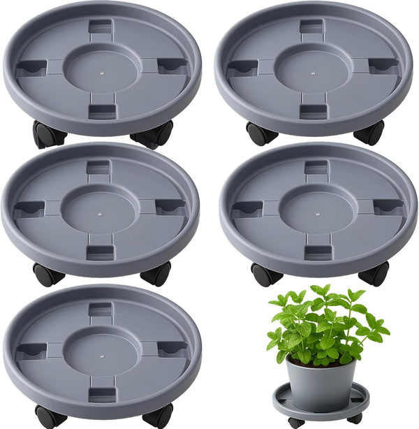 Tulpeed Rolling Plant Stand with Wheels 5 Pack 10 Inch Plant Caddy with