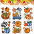 6 Sheets Fall Window Clings, Double-Sided Window Stickers with Orange Maple Leaves Pumpkins for Thanksgiving Home
