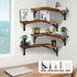 Gabotrie Set 4,L-Shaped Corner Floating Shelves of Wall Mounted Shelf,Rustic Wood Corner Shelvesfor Wall Storage