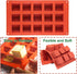 Square Silicone Mold, 2 Pack 15 Cavity Cube Mousse Cake Baking Molds for Soap, Candy Chocolate Cubes & Ice Cream