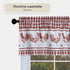Light Filtering Printed Tier & Valance Window Curtain Set - 58 Inch Length, 36 Inch Width - Barnyard (Burgundy),