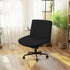 Armless Chair Slipcover, Waterproof Criss Cross Chair Cover, Office Desk Chair Covers Stretchable, Mid Back Wide Seat Accent Chair Covers Without Arms for Computer Task Vanity Chairs(Black)