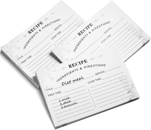 80 Pack 4 x 6 Inch Kraft Double Sided Recipe Cards, Thick Cardstock with Lines for Weddings, Bridal Shower, Gifts