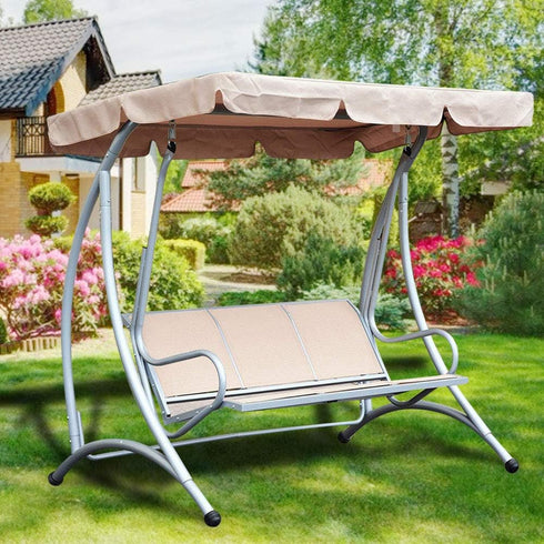 Windproof Porch Swing Canopy Top Cover, Waterproof Sunshade Protector for Outdoor Garden Patio Swing Seat