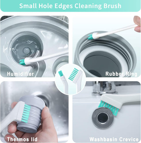Small Cleaning Brushes Set, 8Pcs Detailed Cleaning Tool for Windows, Doors, Bottles, Car, and More