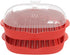 NICO SEE WONDER 2Pcs Microwave Easy Bacon Maker, Microwavable Grill Tray, Bacon's Cooker with Splatter Lid, Make Crispy