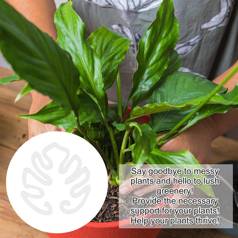PEUTIER Monstera Shaped Plant Stand, Acrylic Flower Shape Plant Support Stakes Plant Growth Accessories for Indoor
