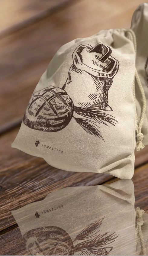 2 pack 13 x15 inches. Natural Organic Linen Bread Bags - - Large Ideal for Homemade Bread, Reusable, Gift, Christmas