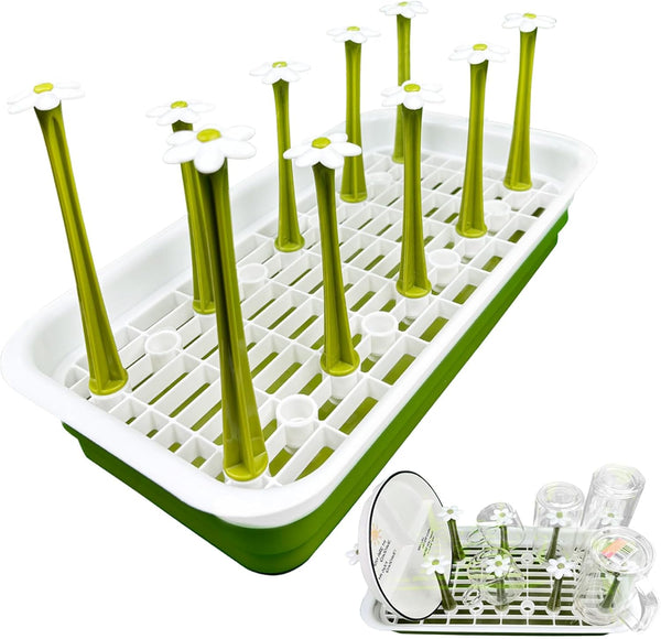 Removable Large Water Bottle Drying Rack - Vertical Kitchen Counter Rack for Bottles, Glasses, Tumblers