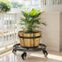 180 Lbs, 14 Inch Idzo Round Heavy Duty Plant Caddy with Wheels, Cast Iron Plant Dolly, Plant Stand with Wheels, Load