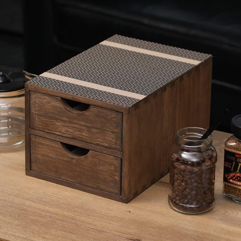 Drawer Organizer Coffee Pod Holder, Kitchen Cutlery Storage Accessories, K-Cup Drawers with Detachable Wooden Partition