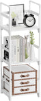 FIDUCIAL HOME 3 Tiers Small Bookshelf Book Shelf White Kids Bookcase Mini