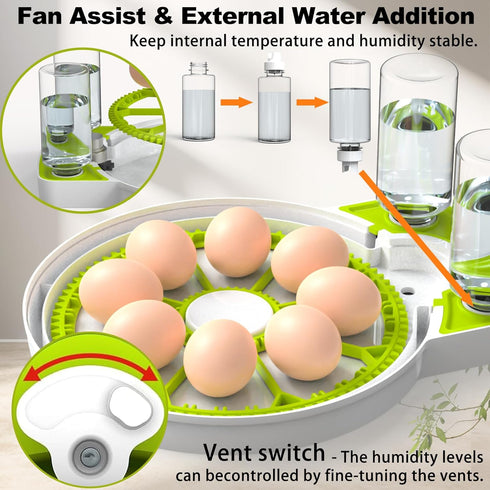 8/30 2 Egg Incubators for Hatching Eggs, Chicken Egg Incubator with Automatic Egg Turning, Temperature Control