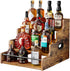 KLM Liquor Bottle Display Shelf, Coffee Syrup Rack Organizer, 4 Step Countertop