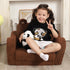 2-in-1 MOMCAYWEX Kids Sofa, Flip-Out Foam Couch, Soft Play Lounge Chair for Toddlers and Children, Brown