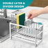 Counter (2 Sinnsally Kitchen Sponge Holder,Sink Caddy Organizer with High Brush Holder,Stainless Steel Sink Box Dish