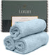 Loran Sky Blue Washcloths Set of 6 Soft Facial Cloths 10 x