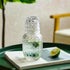 Set Set 18.5 oz Bedside Water Carafe and Glass for Bedroom Nightstand, Bedside, Ticked Glass Mouthwash Decanter