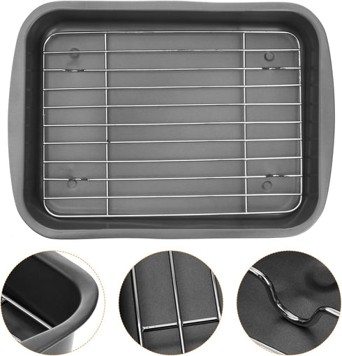 Non-Stick Baking Tray with Cooling Rack, Roasting Pan and Wire Rack