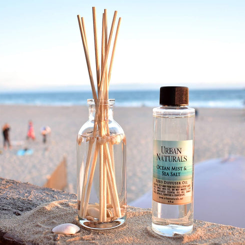 Urban Naturals Ocean Mist & Sea Salt Reed Diffuser Set, Decorative Air Freshener, Essential Oils & Botanicals