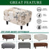 Bottom,46 CRFATOP Ottoman Chair Cover Large Ottoman Chair Slipcovers Solid Rectangle Storage Stool Cover Stretch