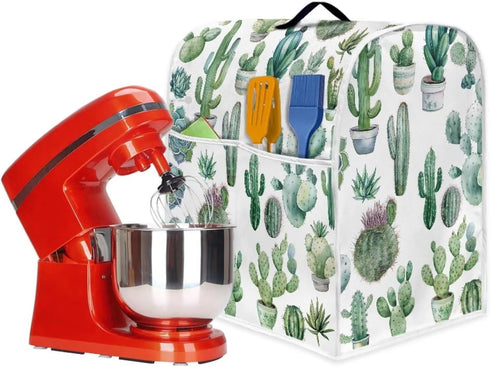 Cactus Stand Mixer Cover for Kitchen Aid Mixers, Mixer Cover with Pockets, Suitable for Kitchen Mixer Accessories
