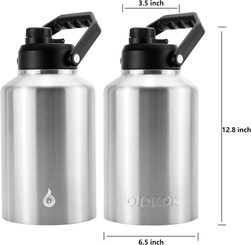 BJPKPK Insulated Water Bottle, One Gallon (128 oz), Stainless Steel Thermos, BPA Free Jug with Ergonomic Handle