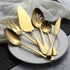 Berglander Stainless Steel Titanium Plated Flatware Serving Set, 6 Pieces, 45 Pieces Flatware with 1 Cake Server