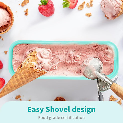 Boxdljh Set 2, 1.5 Ice Cream Containers of Quart Ice Cream Tub, Reusable Homemade Ice Cream Tubs with Stackable Freezer