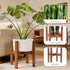 Lissomballon 8-12 Inch Natural Bamboo Plant Stand Indoor, Adjustable Plant Shelf Indoor Fits Pots, Mid Century Modern