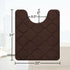 OLANLY Memory Foam Toilet Rugs U-Shaped 24x20, Ultra Soft Non-Slip Thick Bathroom Mat in Brown