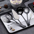 HOMQUEN 6-Piece Black Serving Flatware Set, Stainless Steel Utensil Set with Cake Server, Soup Ladle