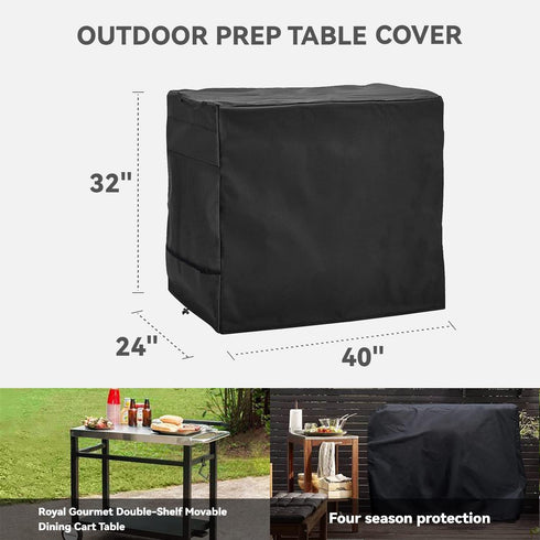 Wnanan PC3401S PC3401B, 40 inch Outdoor Dining Cart Cover - Heavy Duty Waterproof Cover for Royal Gourmet Cart Flattop