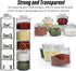 6pcs Spice Jars, Stackable Plastic Spice Jar with Shaker Lids, Clear Dredge Spice Shaker Containers for Storing Spice,
