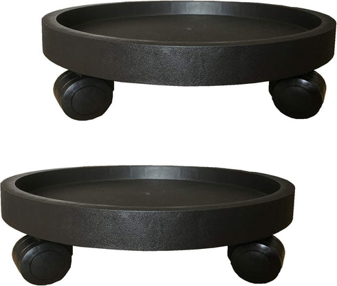 WanderingDonkey 2 Pack of 9.8 Inch Heavy Duty Plant Caddy with Wheels,Rolling Plant