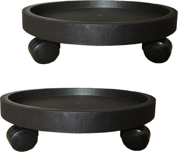 WanderingDonkey 2 Pack of 9.8 Inch Heavy Duty Plant Caddy with Wheels,Rolling Plant